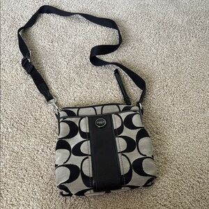 Coach Black and Gray Signature Crossbody Bag